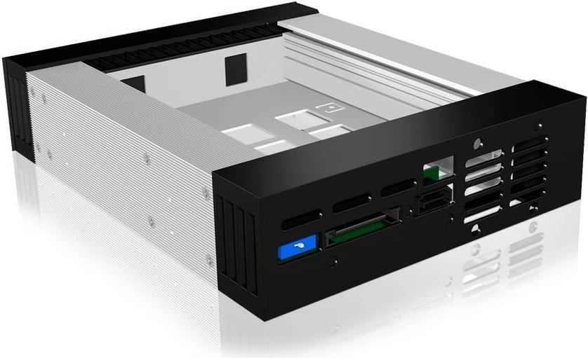 Kasë IcyBox IB-129SSK-B për hard disk 3.5"/2.5", alumini, e zezë