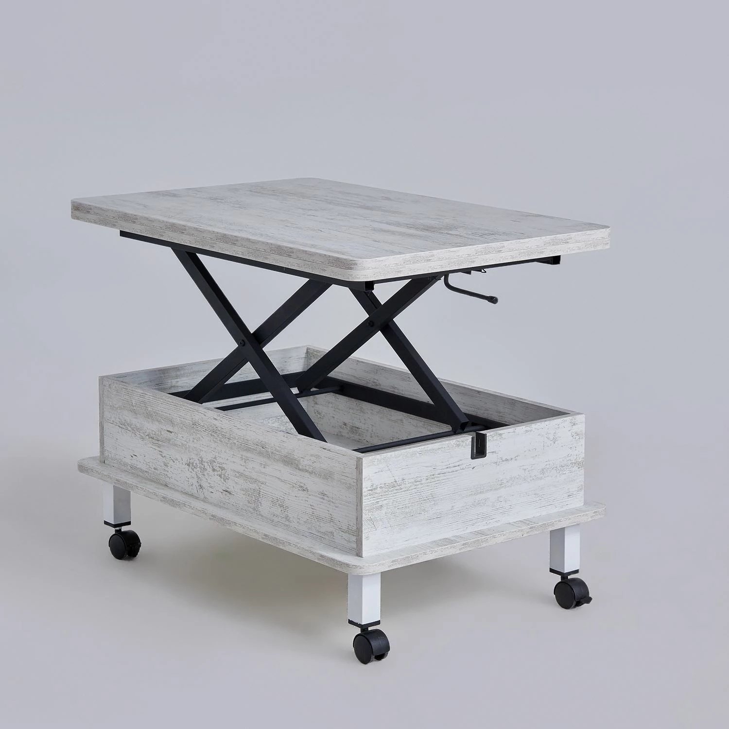 Tavolinë kafeje Skye Decor, dy adt, ngjyrë e bardhë antike