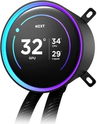 Ftohës uji NZXT Kraken Elite 280 RGB V2 LCD, 2x14cm, ekran IPS, për CPU, i zi