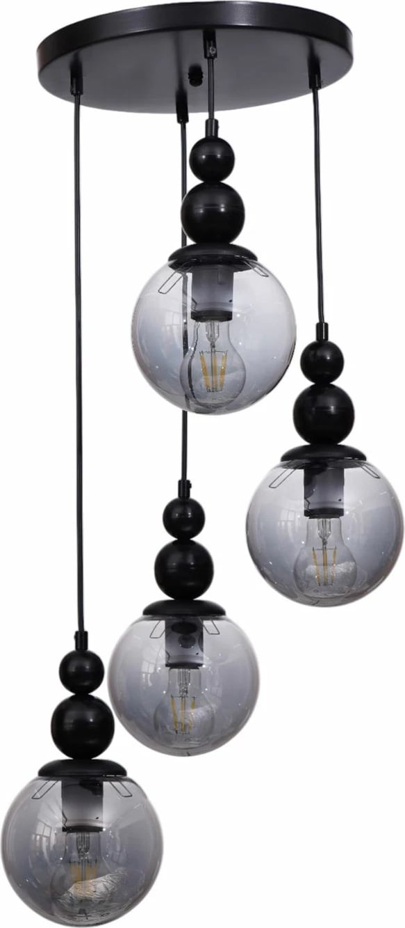 Llambë tavani Opviq, 9054-4, metal dhe qelq, gri/zi