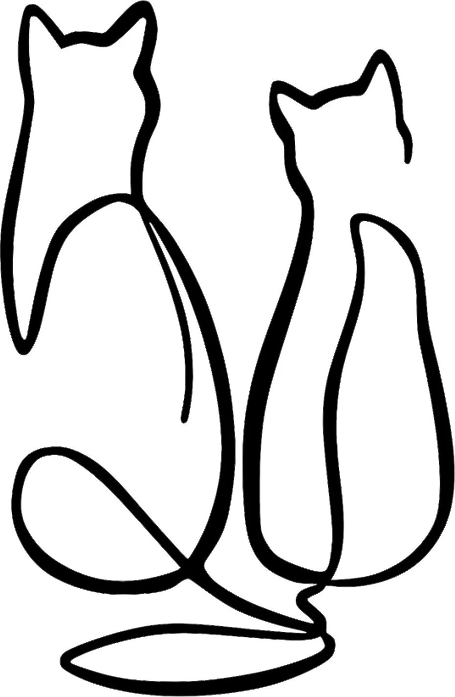 Aksesor dekorativ metalik për mur, çift mace dashuri