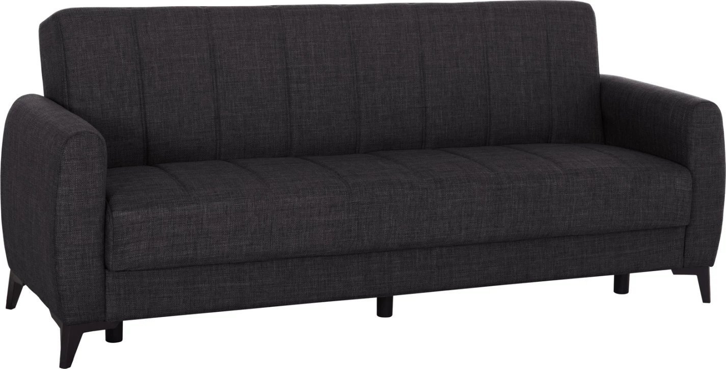 Divan-krevat treshe me hapësirë për depo, ngjyrë gri, NIKKO FH3292.01, 209x76x83cm