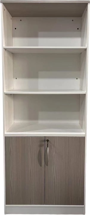 Raft librash për zyre Armadi, ngjyrë gri-bardhë, 80x40x200cm