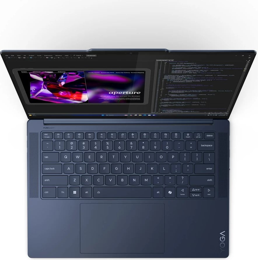 Laptop Lenovo Yoga Slim 7 14Q8X9 Copilot+, Qualcomm Snapdragon X1E-78-100, 14.5" Touchscreen 3K, 32 GB RAM, 512 GB SSD, Blu