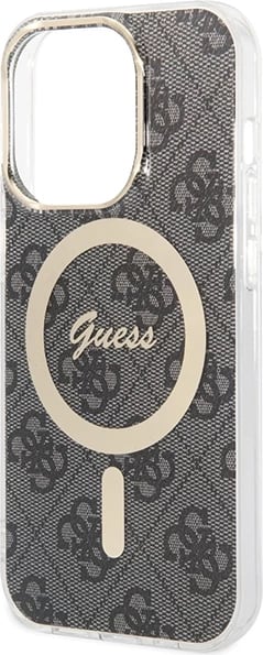Mbështjellës Guess 4G MagSafe për iPhone 15 Pro, i zi