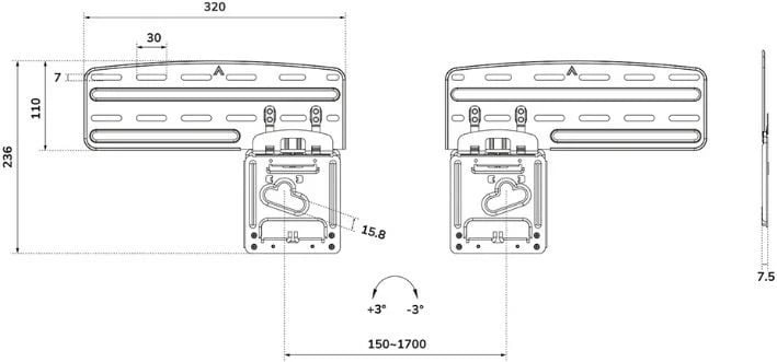 Mbajtëse muri për TV, Neomounts WL30-265BL1, 43-85", fiks ultra i hollë, 60 kg, VESA deri 1200x800, e zezë