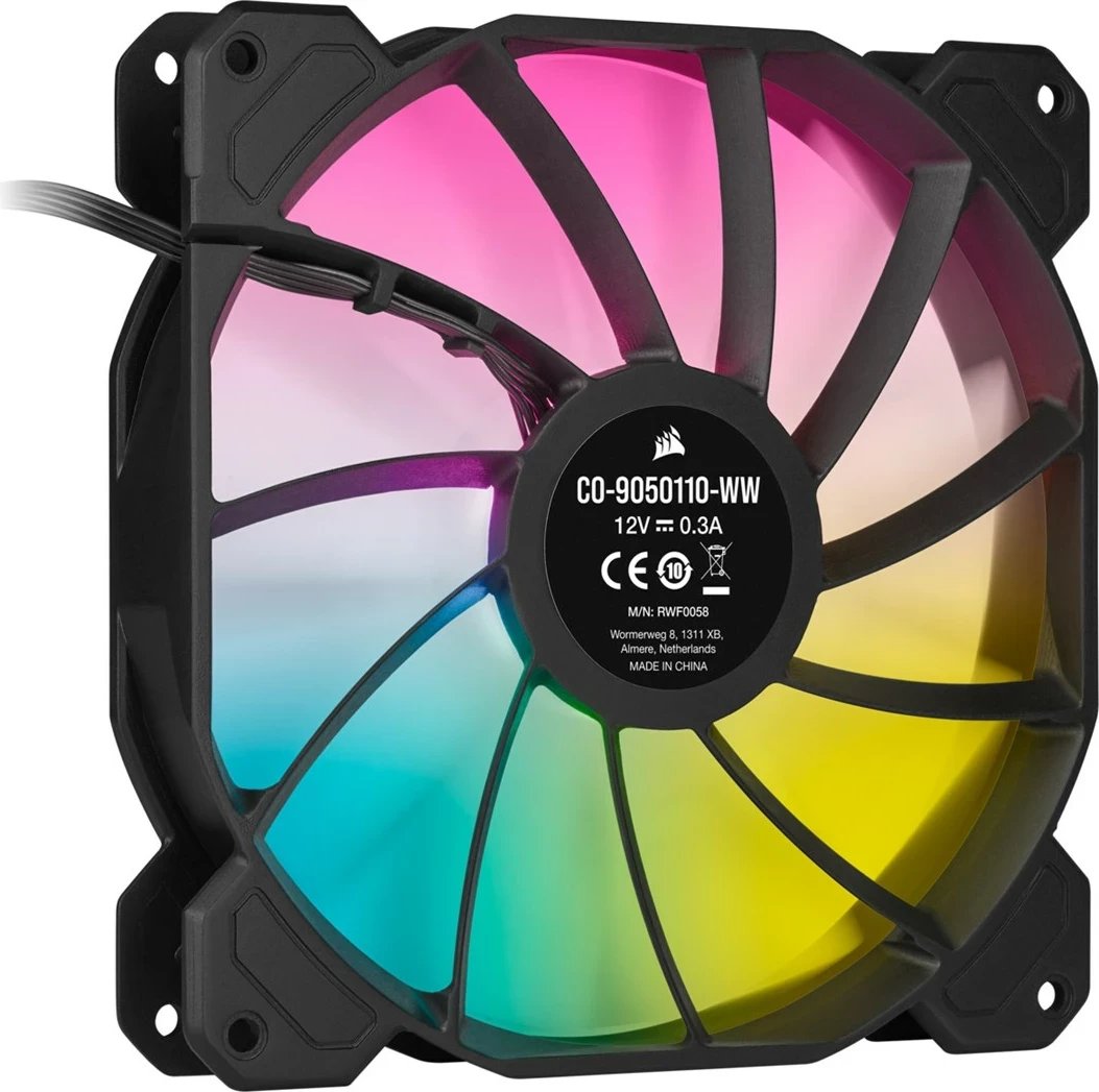 Ventilator për kasë Corsair SP140 RGB ELITE, 14 cm, i zi Ventilator për kasë Corsair SP140 RGB ELITE, 14 cm, i zi