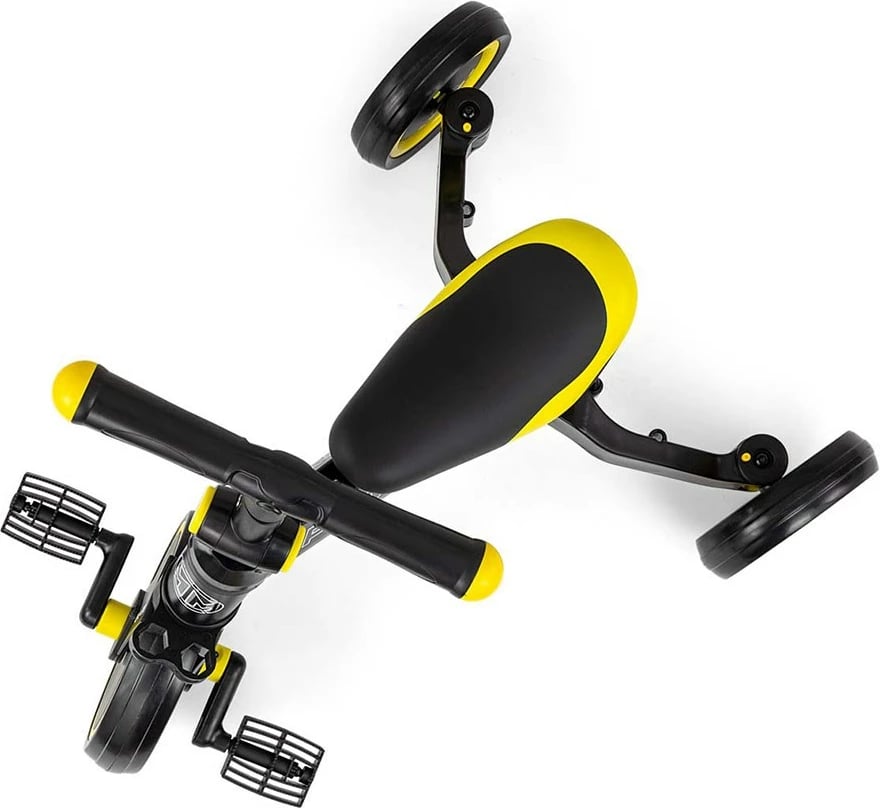 tricikel 3-në-1, Milly Mally Optimus, pedale të heqshme, rrota shkumë, sedilje e rregullueshme, i palosshëm, 12m+, e zezë