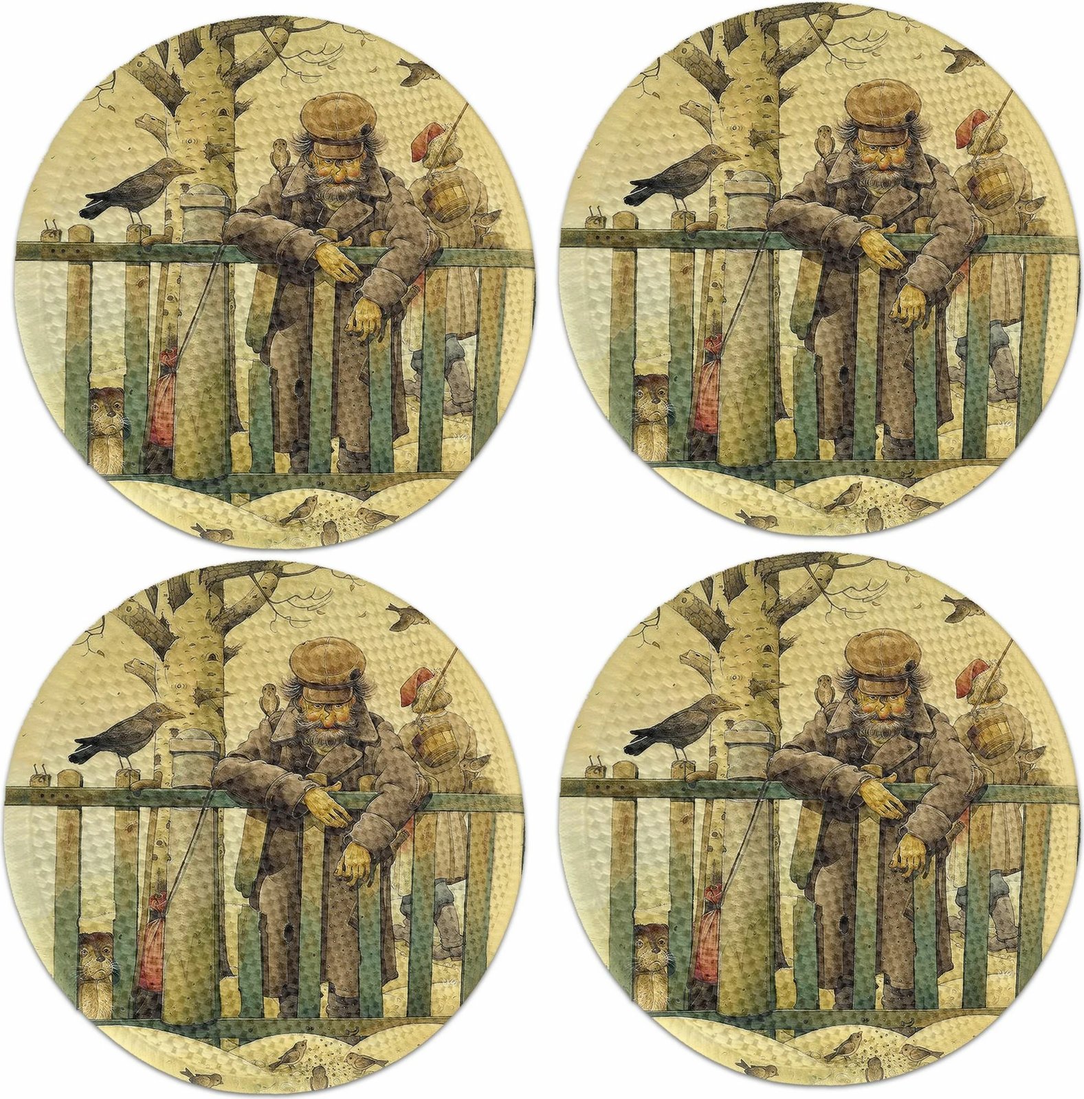 Ndamëse tavoline Hermia Concept, shumëngjyrëshe, 4 copë, 37cm