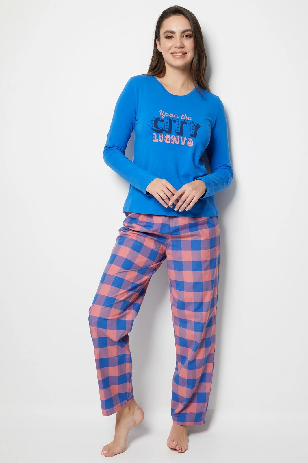 Set pizhamash për gra, ngjyrë kaltër, Jumeon, 002-000263