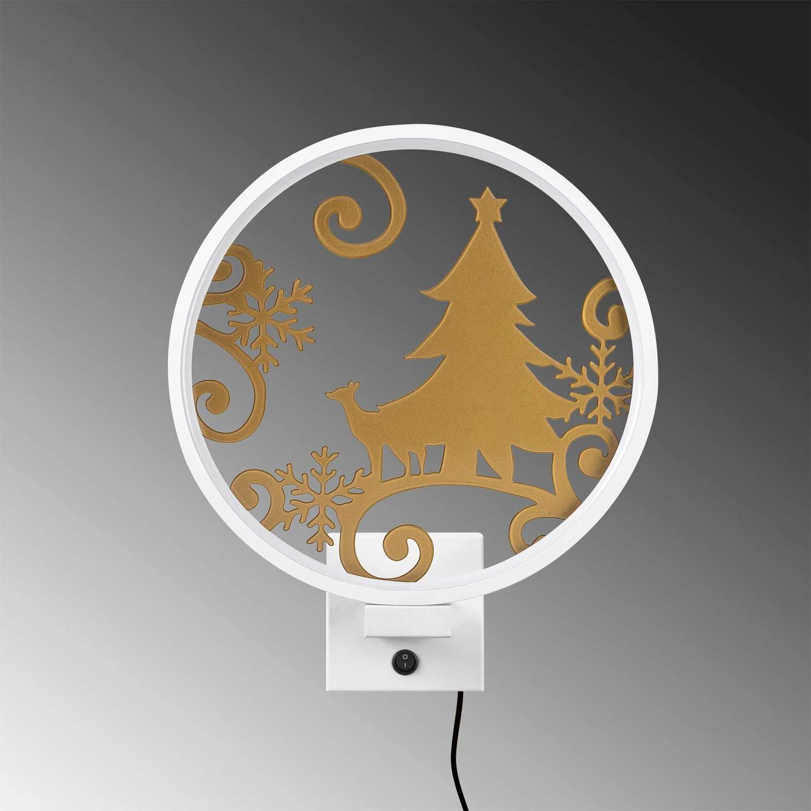 Llambë muri dekorative Opviq, XMAS27, e bardhë dhe ari