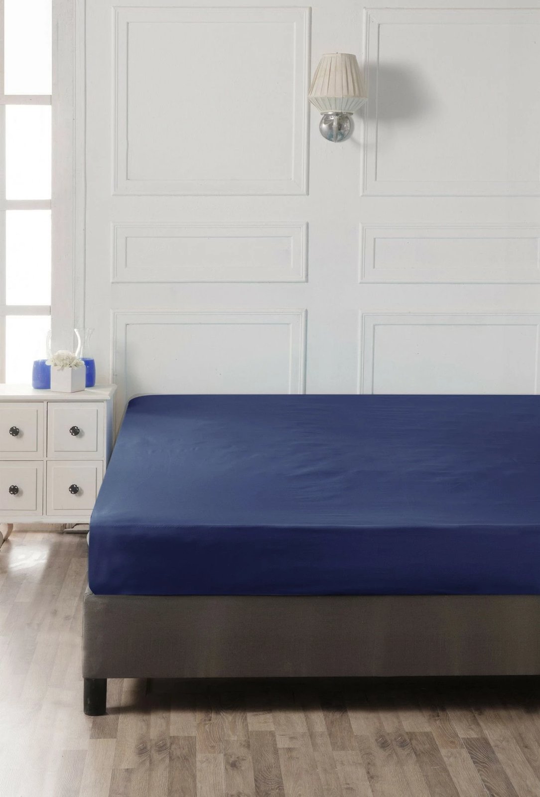 Çarçaf fitted Ranforce Double XL, ngjyrë Sax Blue, L'essentiel