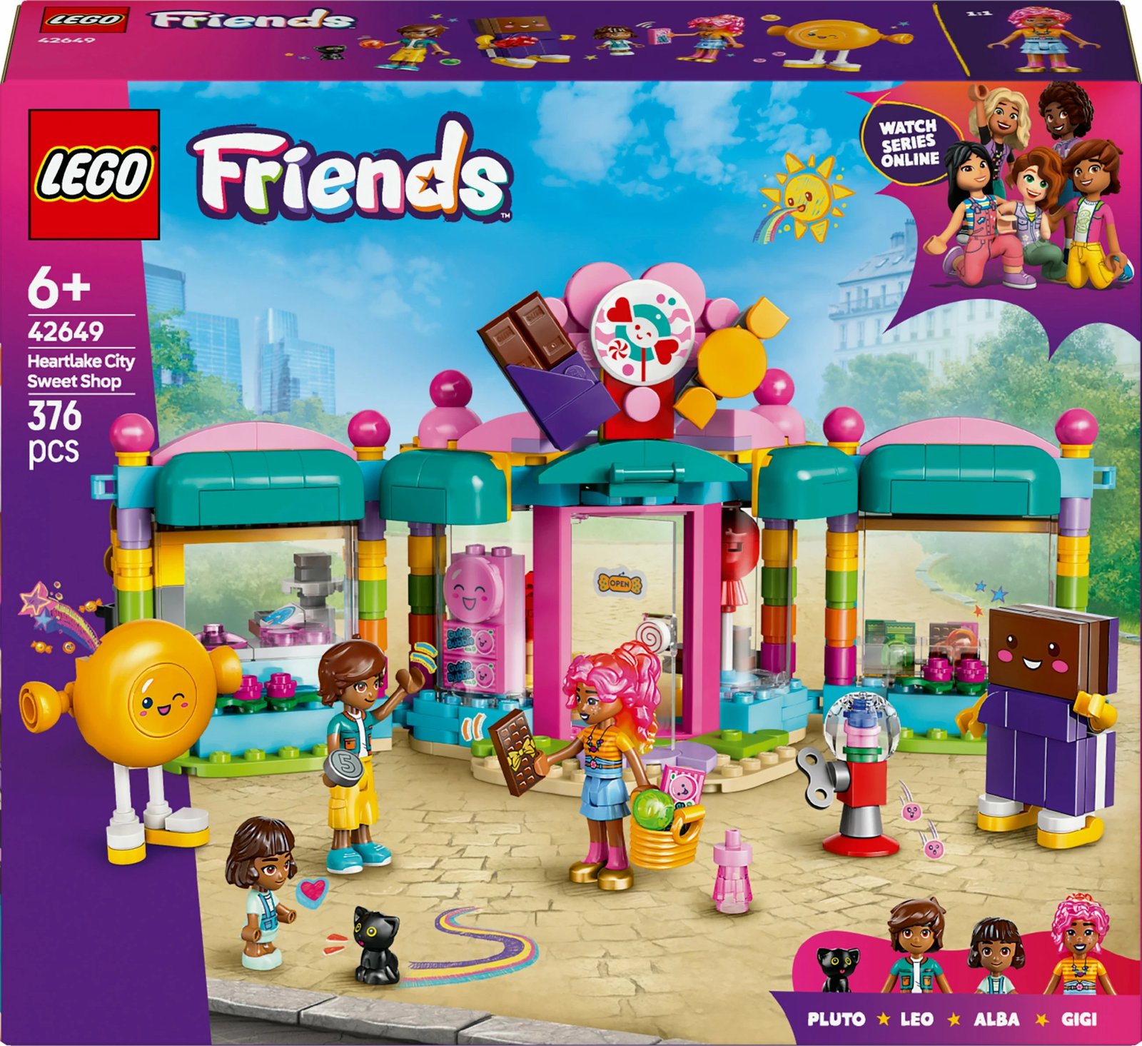 Set ndërtimi LEGO Friends 42649 Heartlake City Sweet Shop, 376 pjesë, shumëngjyrësh