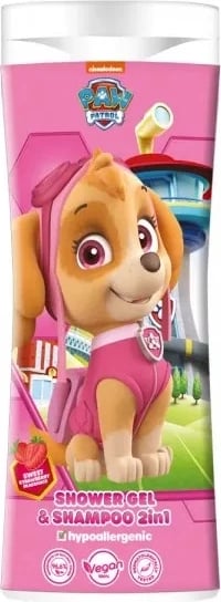 Shower gel dhe shampon për fëmijë Paw Patrol Skye 2-in-1 luleshtrydhe, 300ml Shower gel dhe shampon për fëmijë Paw Patrol Skye 2-in-1 luleshtrydhe, 300ml