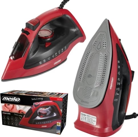 Hekur me avull Adler MS5031 3000 W taban qeramik rezervuar 400 ml i kuq/zi