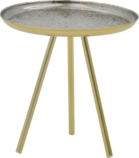 Tavolinë anësore Jacksie Inart, metal gri-ari, D41x43.5cm