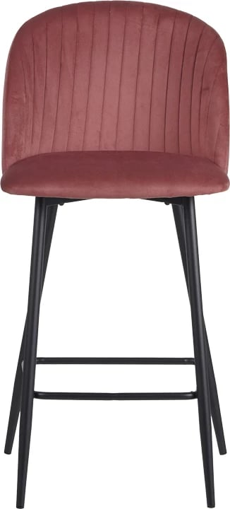 Karrige për bar Barow, kadife, ngjyrë mollë e kalbur, këmbë metali të zeza, 53x46.5x96.5