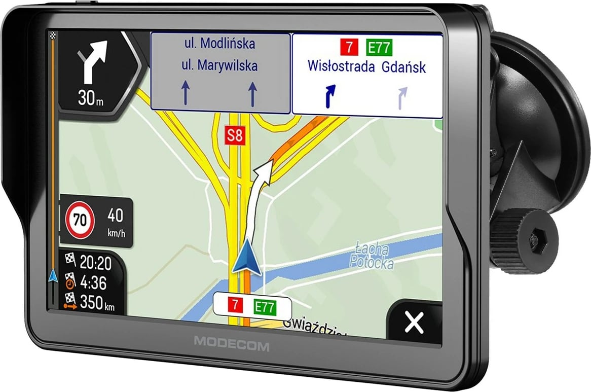 GPS navigacion për vetura MODECOM FreeWAY CX 7.3 me iGO Navigation Truck, 16 GB, E zezë