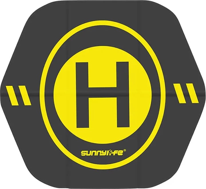 Mat uljeje droni Sunnylife TY-TJP08 55 cm gjashtëkëndësh dy-anësh PU me çantë, verdhë/portokalli