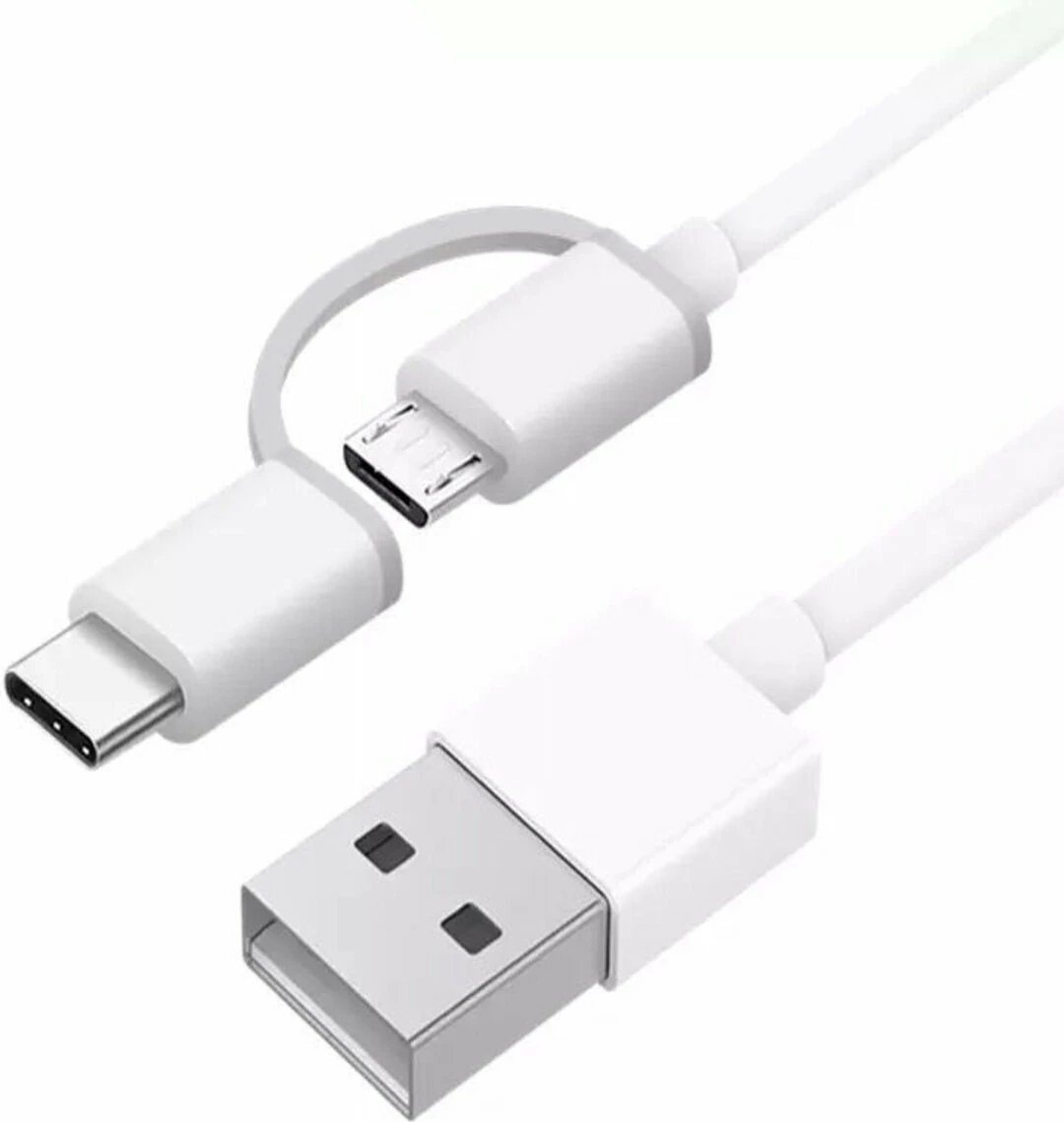 Kabllo Xiaomi Mi, 2-në-1 mikro USB në tipin C, 100cm, e bardhë