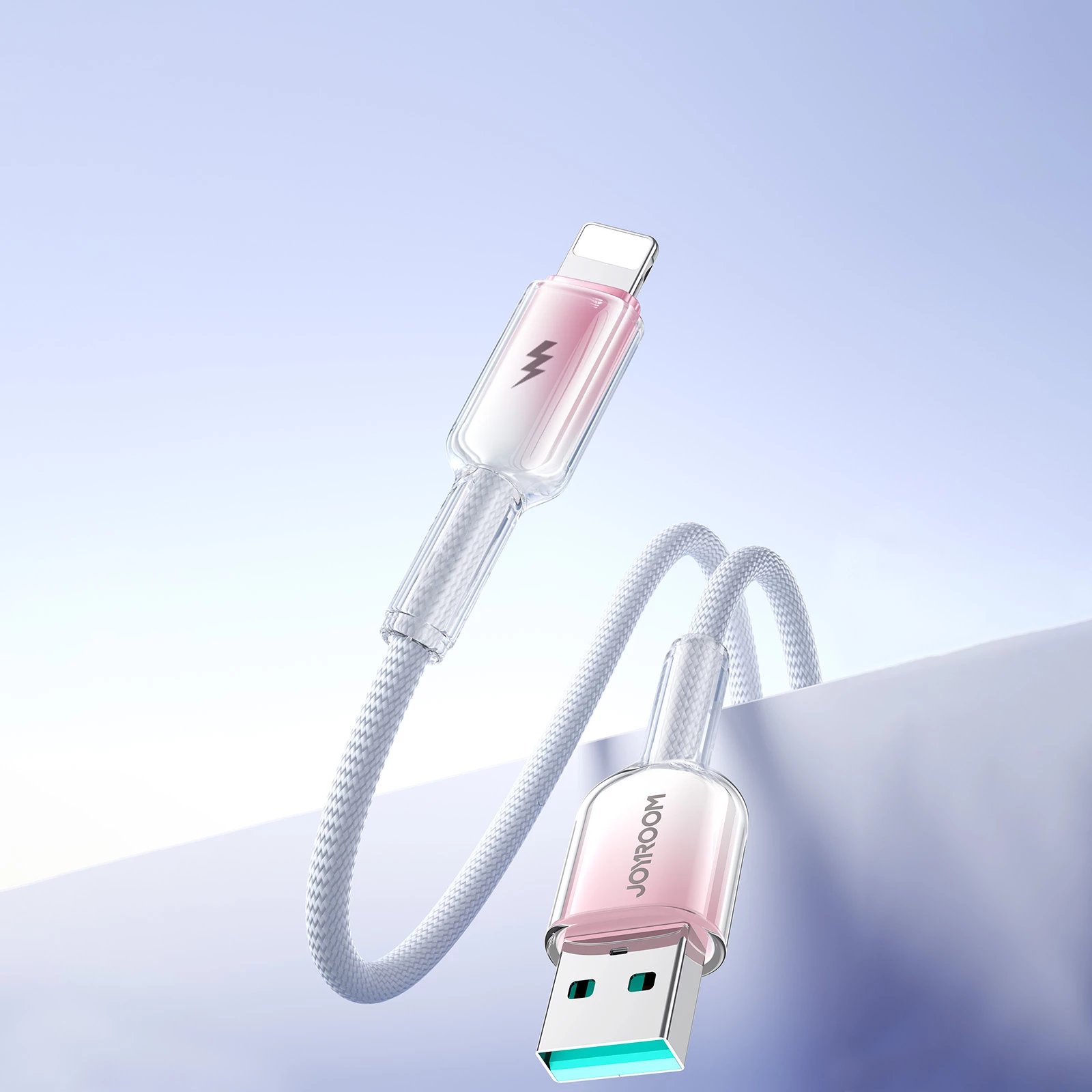 Kabllo Joyroom S-A42 Crystal-Clear Series, USB-A në Lightning, 1.2m, Bardhë