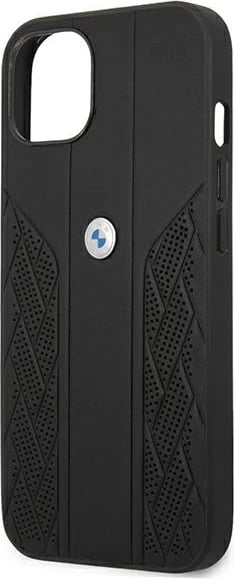 Mbështjellës BMW BMHCP13SRSPPK për iPhone 13 mini, Hardcase Leather Curve Perforate, i zi