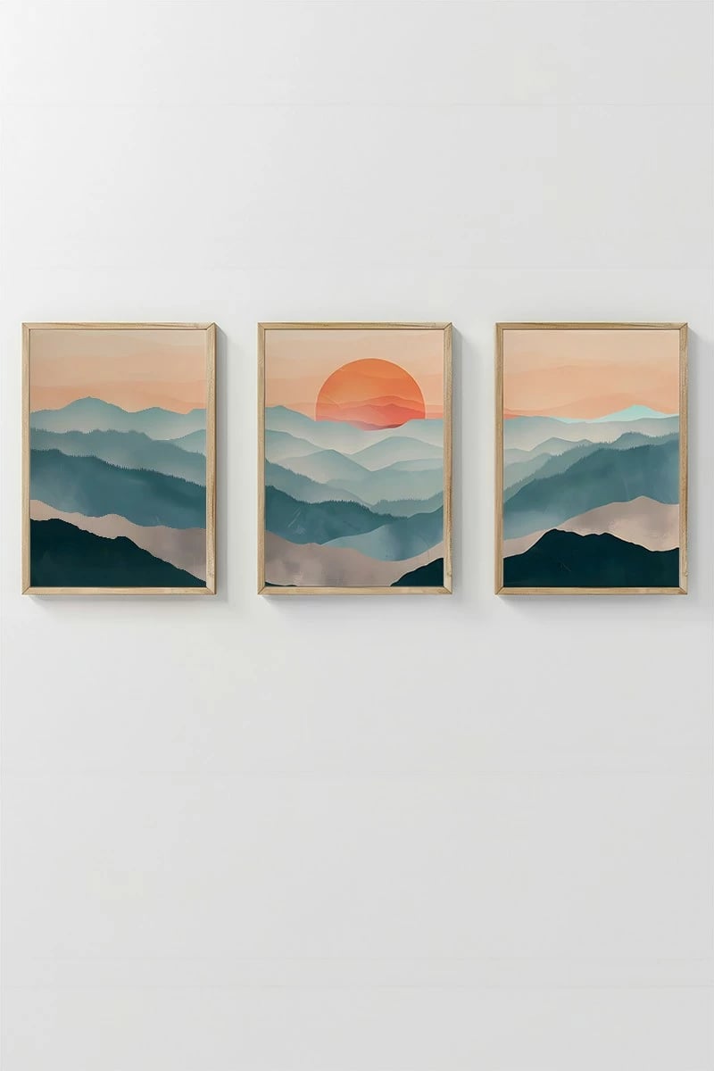 Pikturë dekorative me kornizë (3 copë), Wallity, 3Dartsohoset132