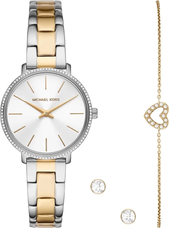 Orë dore MICHAEL KORS Pyper set për femra, argjend e ar