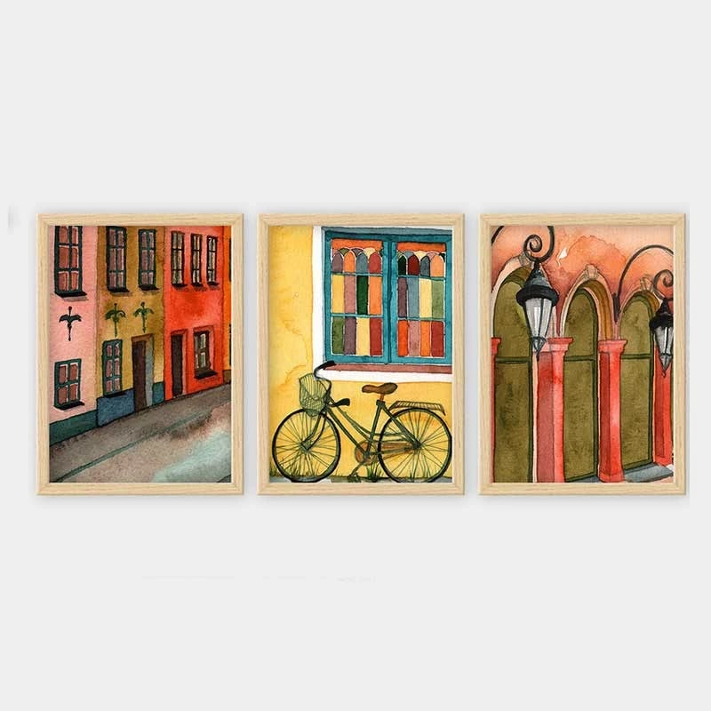 Pikturë dekorative me kornizë (3 copë), Wallity, 3NTC_255218_3545