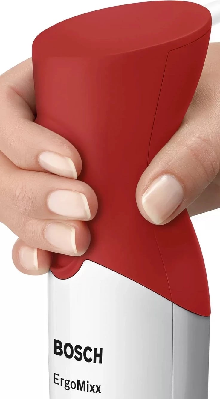 Blenderi dorës Bosch ErgoMixx, MSM64110, i bardhë me të kuqe