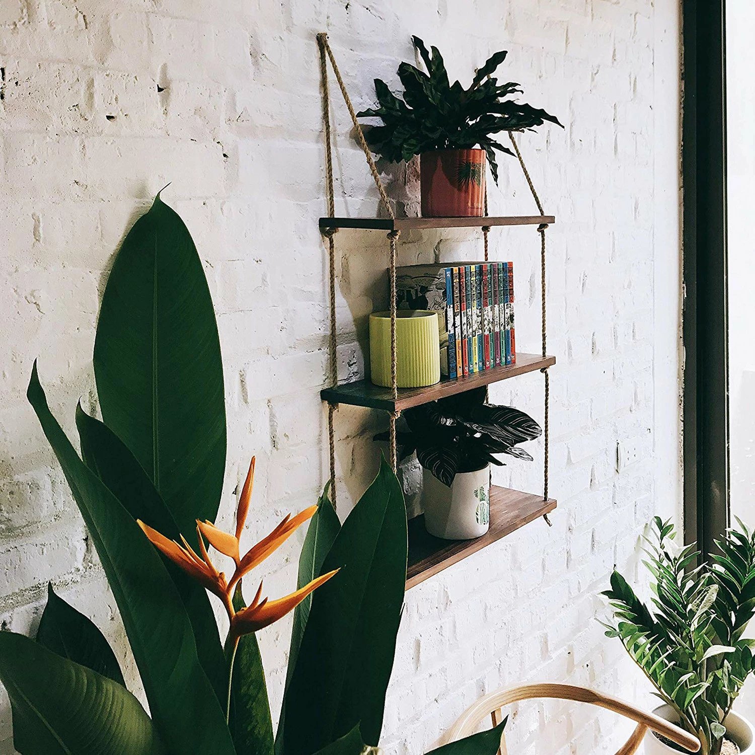 Raf muri Hanah Home, Raf236, ngjyrë arre, dru bredhi, 60x120x14cm