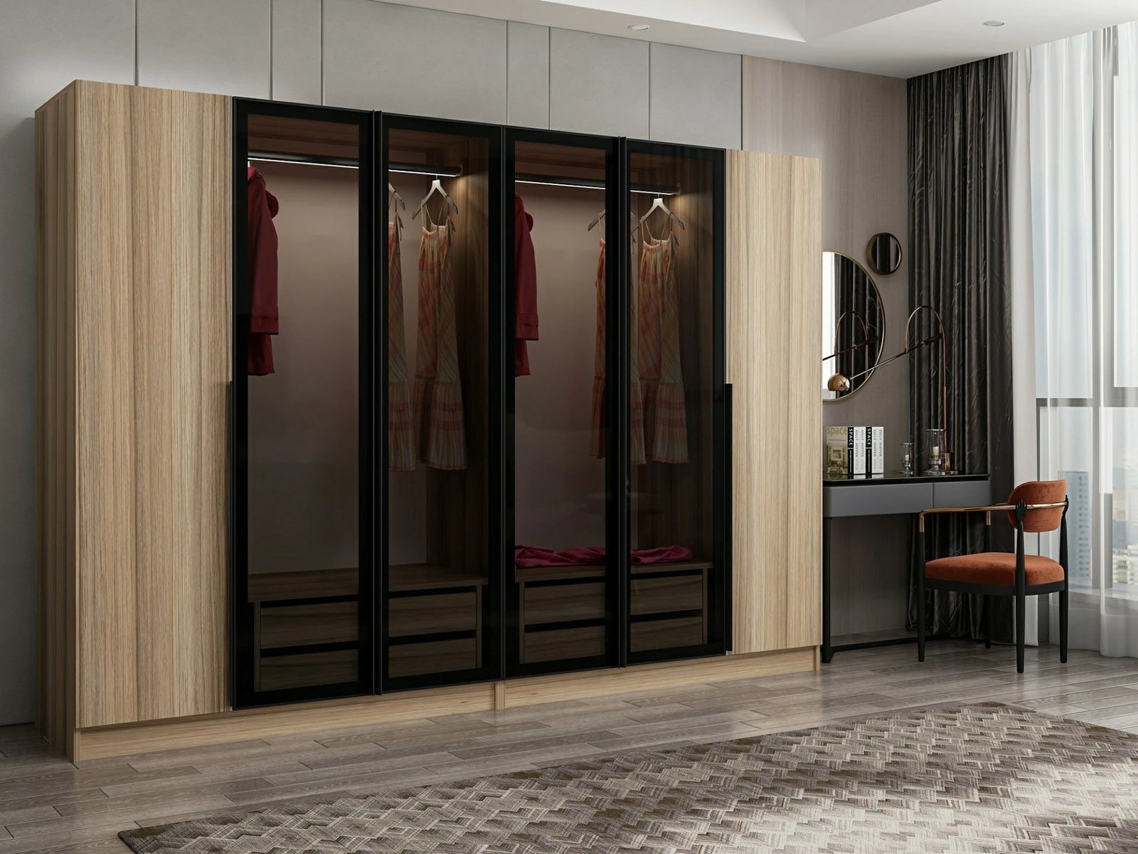 Dollap Skye Decor, ngjyrë fume, Kale Plus - 7821