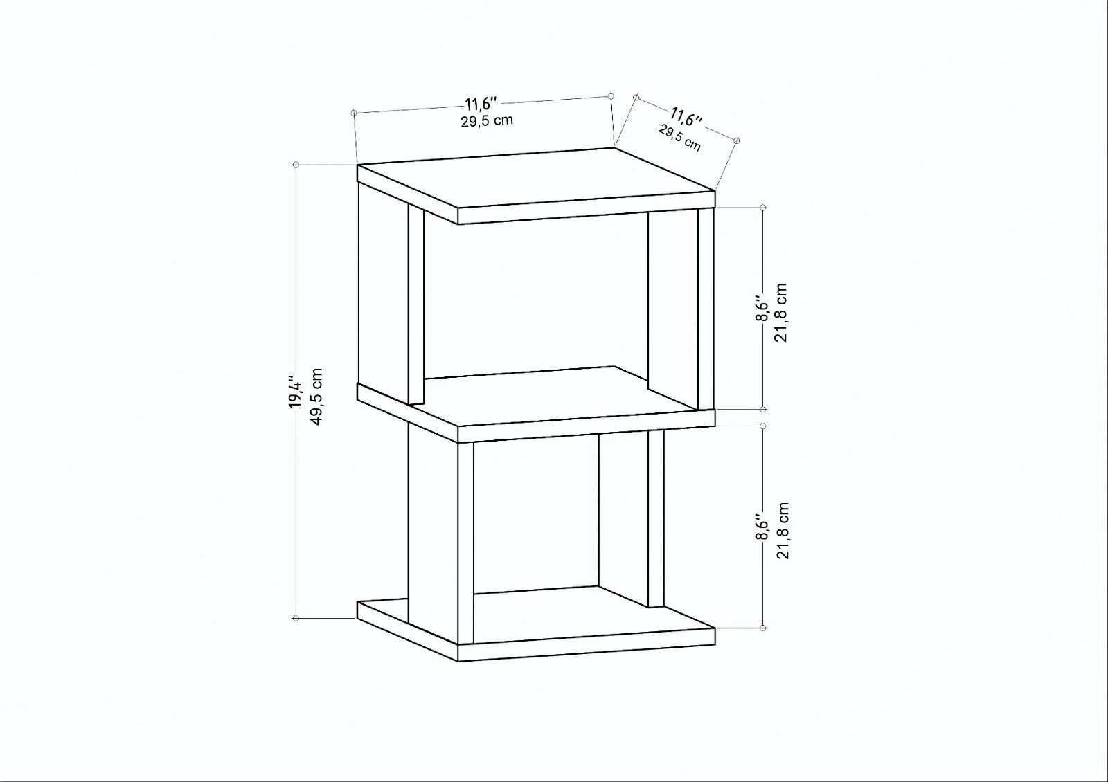Komodinë nate Hanah Home, Carter, ngjyrë lisi dhe e bardhë