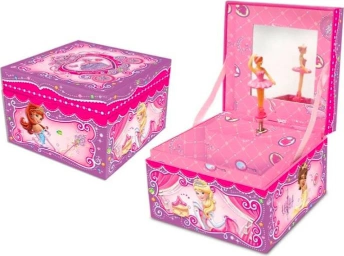 Kuti muzikore Pulio Princesses me sirtar, dekorative, rozë