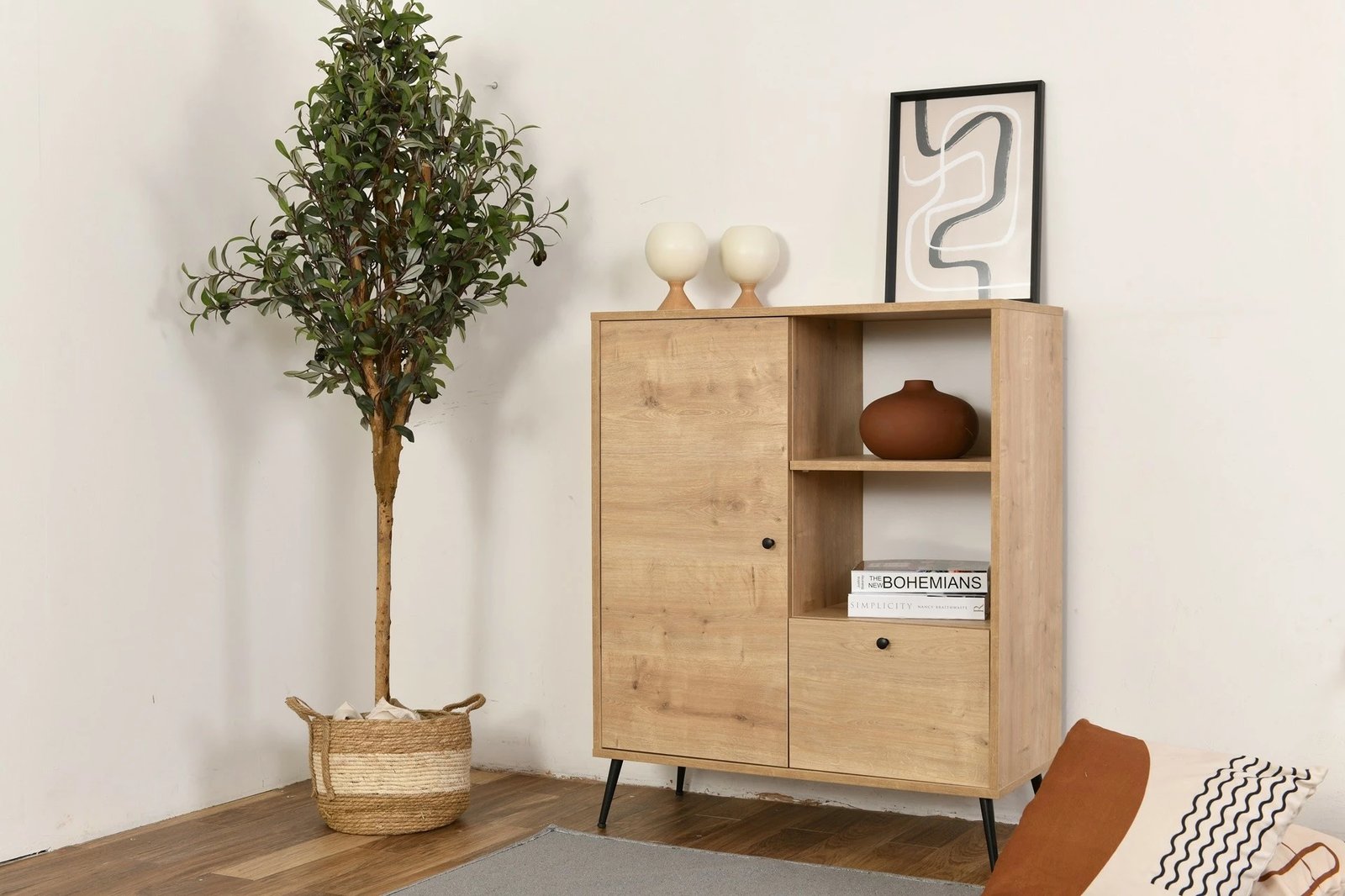 Dollap multifunksional, ngjyrë lisi, Skye Decor, Calvin