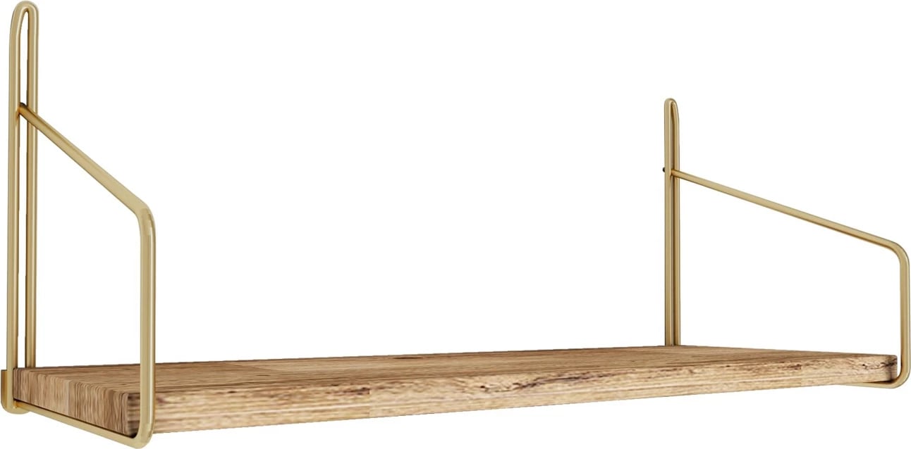 Raft muri dekorativ, ngjyrë ari dhe kafe, Skye Decor, 45x16x16cm