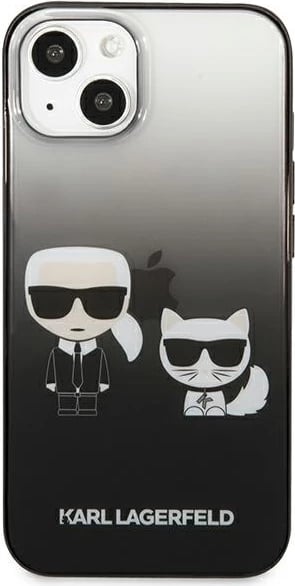 Mbështjellës Karl Lagerfeld KLHCP13STGKCK për iPhone 13 mini 5.4", hardcase, Ikonik Karl & Choupette, Gradient, i zi