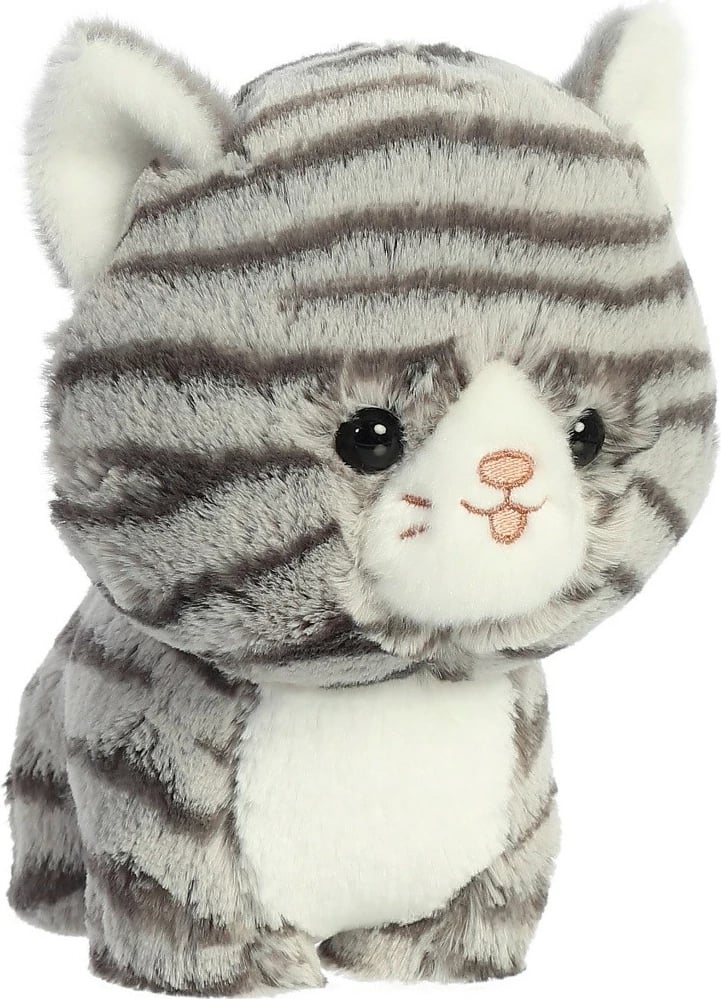 Lodër pelushi Daffi Teddy Pets, mace me vija, 19 cm, gri