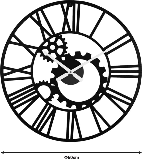 Orë muri Grana Inart metalike, ngjyrë e zezë, 60x3x60cm