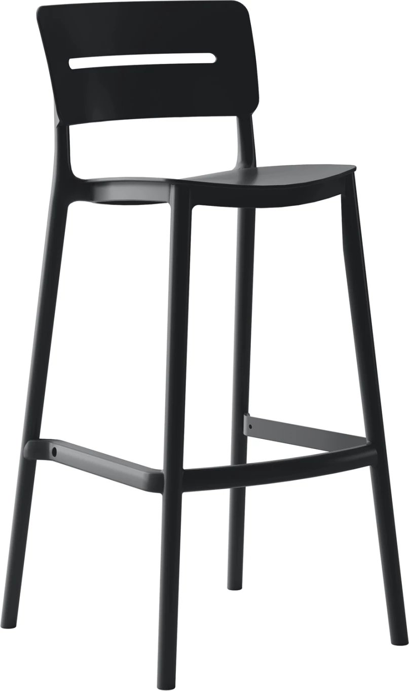 Karrige për bar polipropileni SNOD2 FH6100.02, e zezë, 37,2x50x101,5H cm