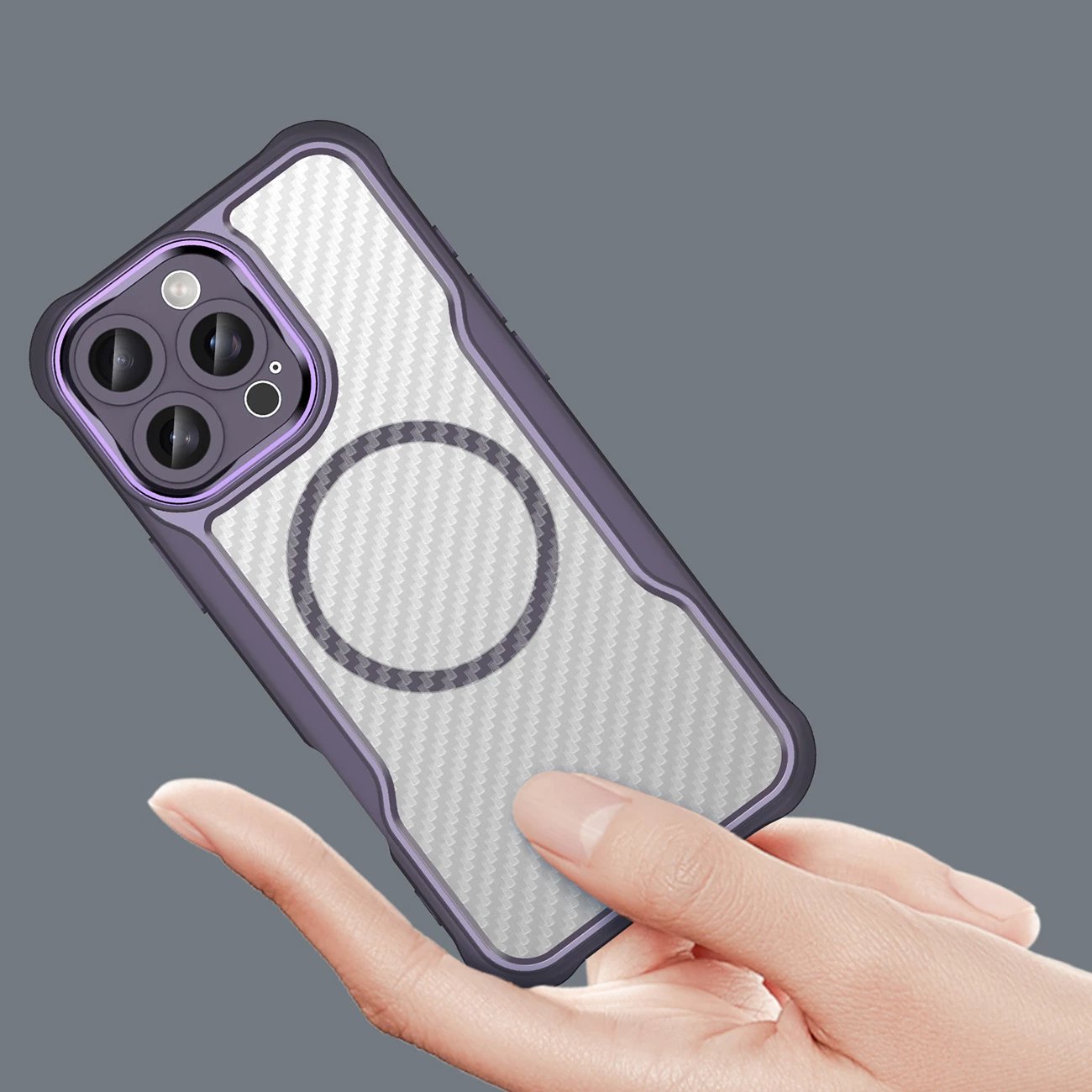 Mbështjellës Hurtel Leading Series MagSafe për iPhone 16 Pro, TPU, Vjollcë