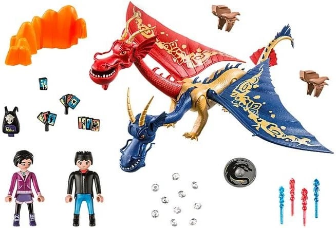 Set lodrash Playmobil Dragons: The Nine Realms, Wu & Wei dhe Jun, 40 pjesë
