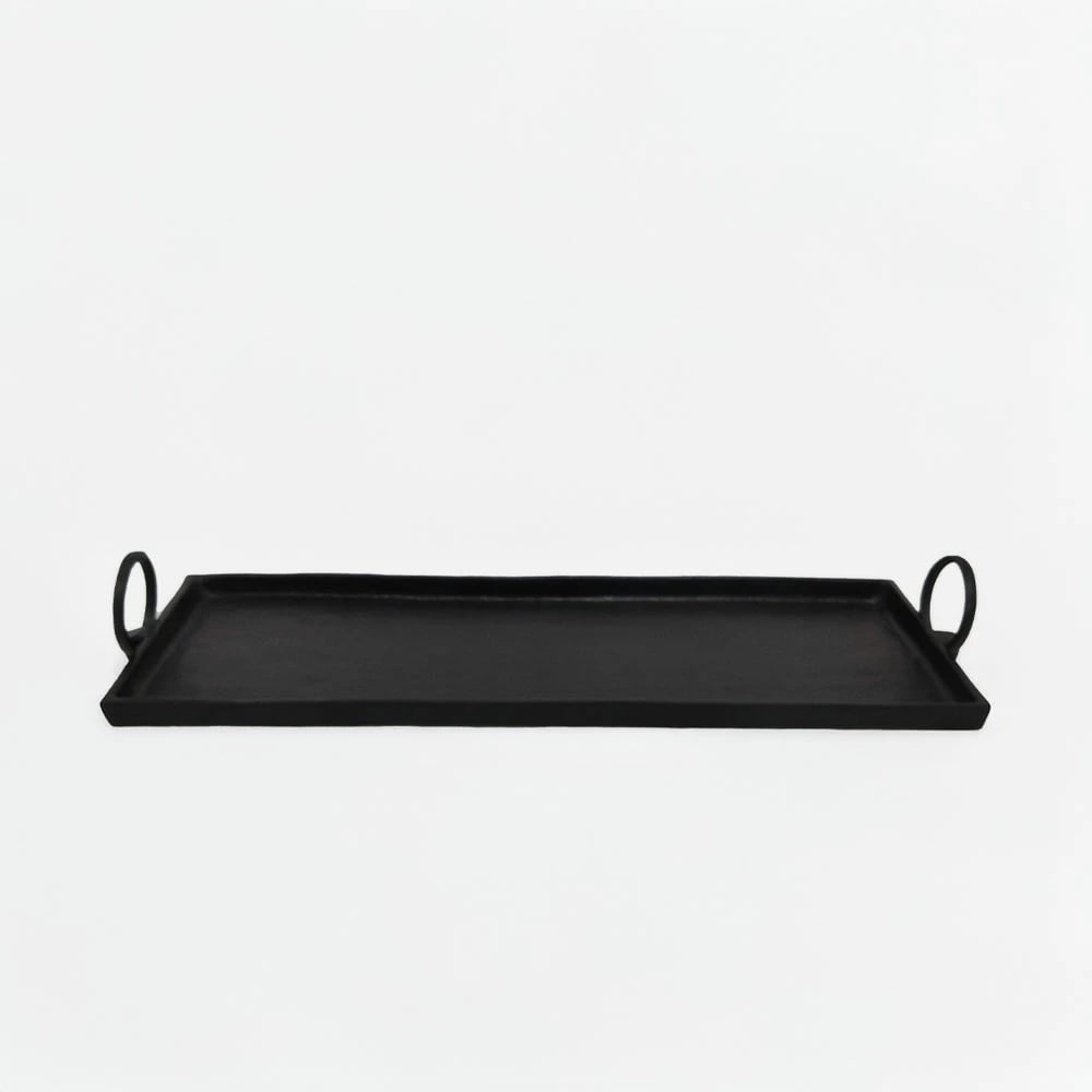 Tabaka dekorative Angolo, alumin, e zezë, 75x24x3cm