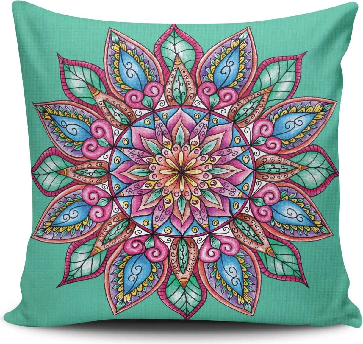 Jastëk dekorativ Aberto Design, MANDALA-11, shumëngjyrësh, 43x43cm