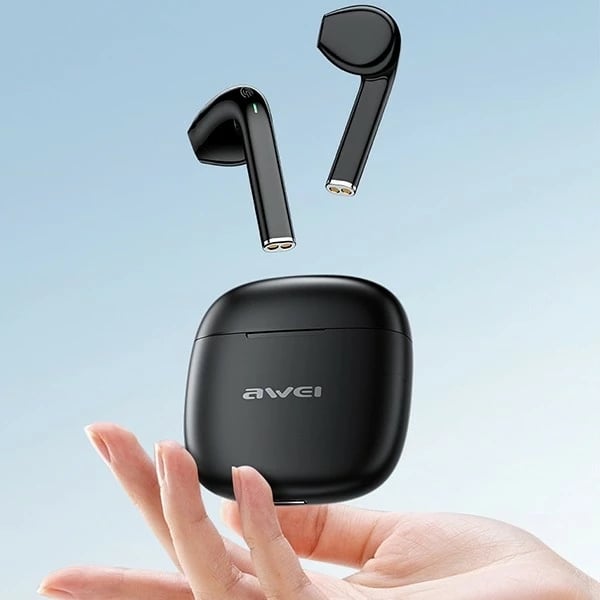 Kufje AWEI T26 Pro TWS, Bluetooth 5.3, me mikrofon, të zeza