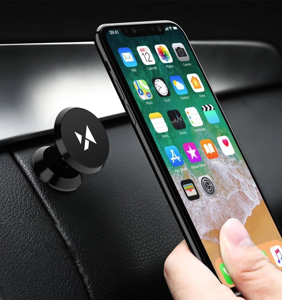 Mbajtës magnetik për telefon Wozinsky WMH-05, për makinë, i zi