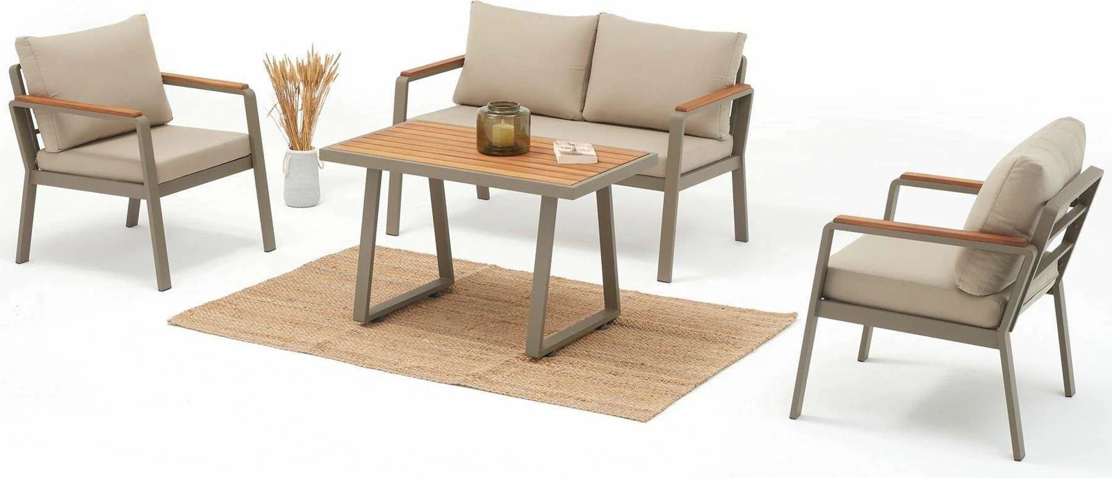 Set lounge për kopsht Skye Decor, Parma, ngjyrë bezhë