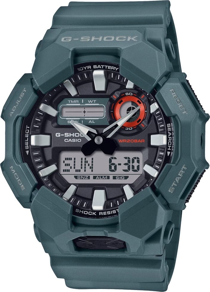 Orë dore për meshkuj CASIO G-SHOCK NEW RUGGED BASIC, e gjelbër