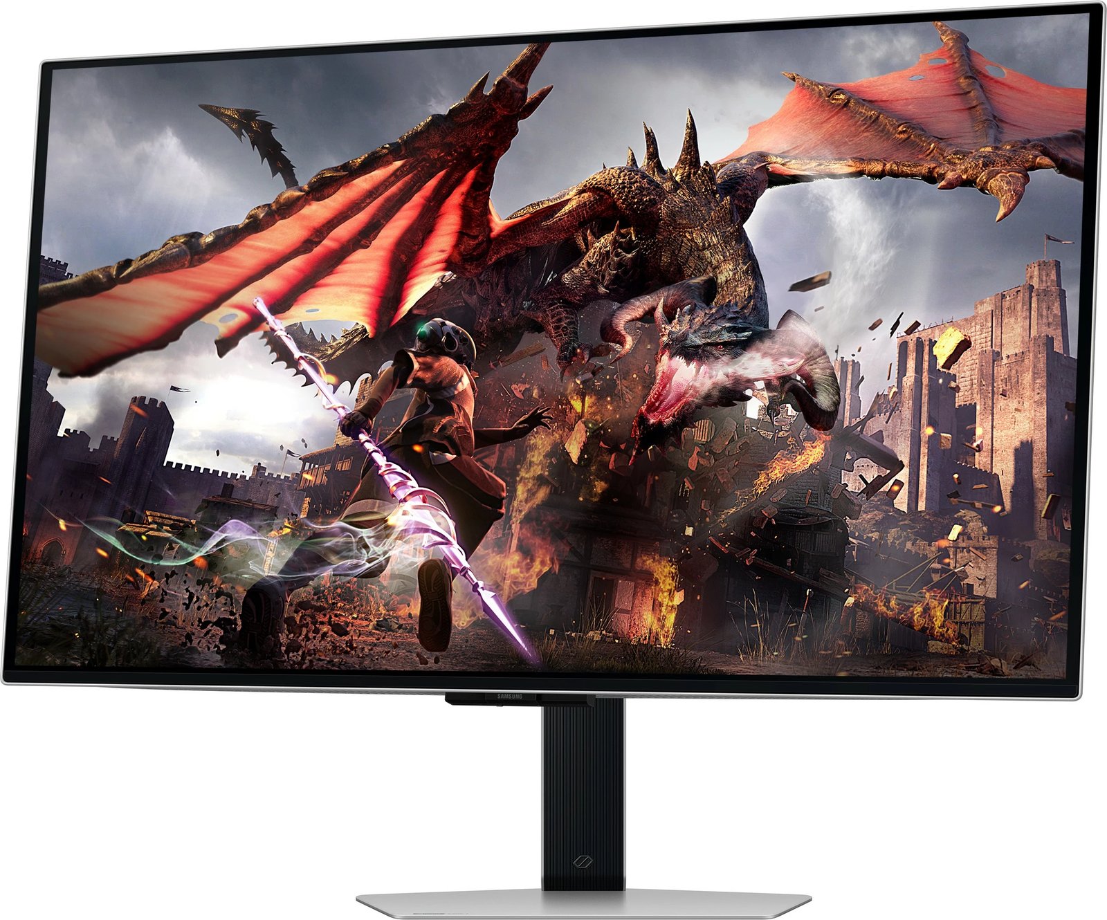 Monitor Samsung G80SD, 32", 4K Ultra HD, OLED, Silver