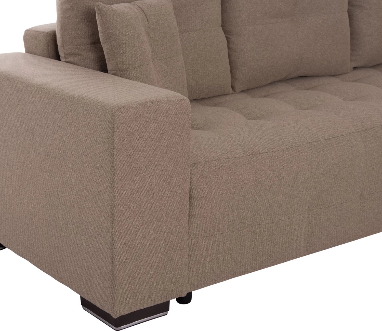 Kënd divan me hapësirë për depo, Trendston FH3302.03R, material bezhë, 298x177x95cm